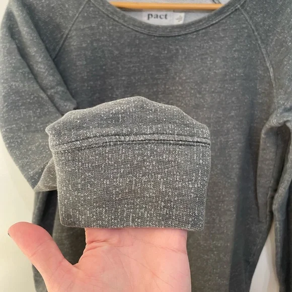 Pact 100% Organic Cotton Crewneck Sweatshirt Green Lightweight Women’s L - Picture 4 of 9